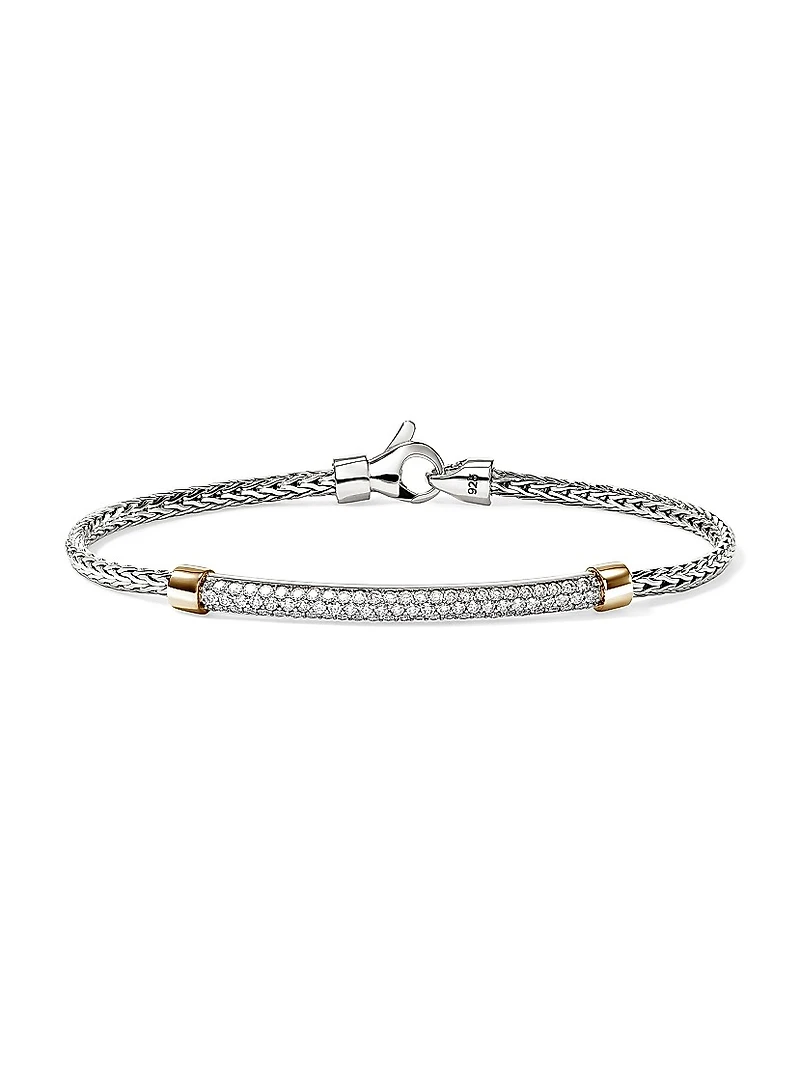 JH Essentials Sterling Silver, 14K Yellow Gold & 0.60 TCW Diamond Bracelet