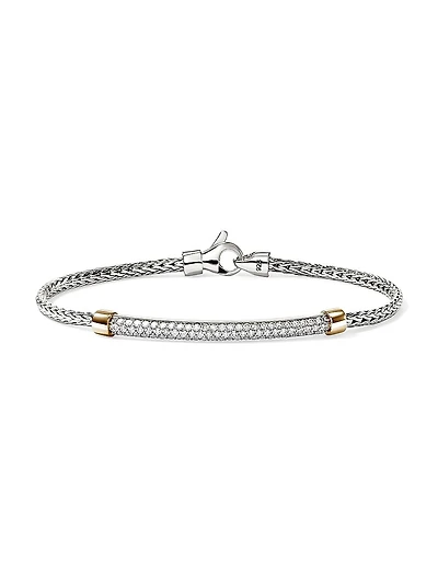 JH Essentials Sterling Silver, 14K Yellow Gold & 0.60 TCW Diamond Bracelet