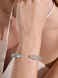 Spear Sterling Silver & TCW Diamond Flexible Cuff