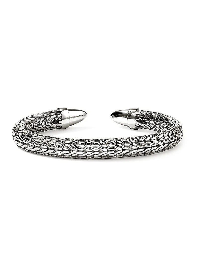 Spear Sterling Silver & TCW Diamond Flexible Cuff