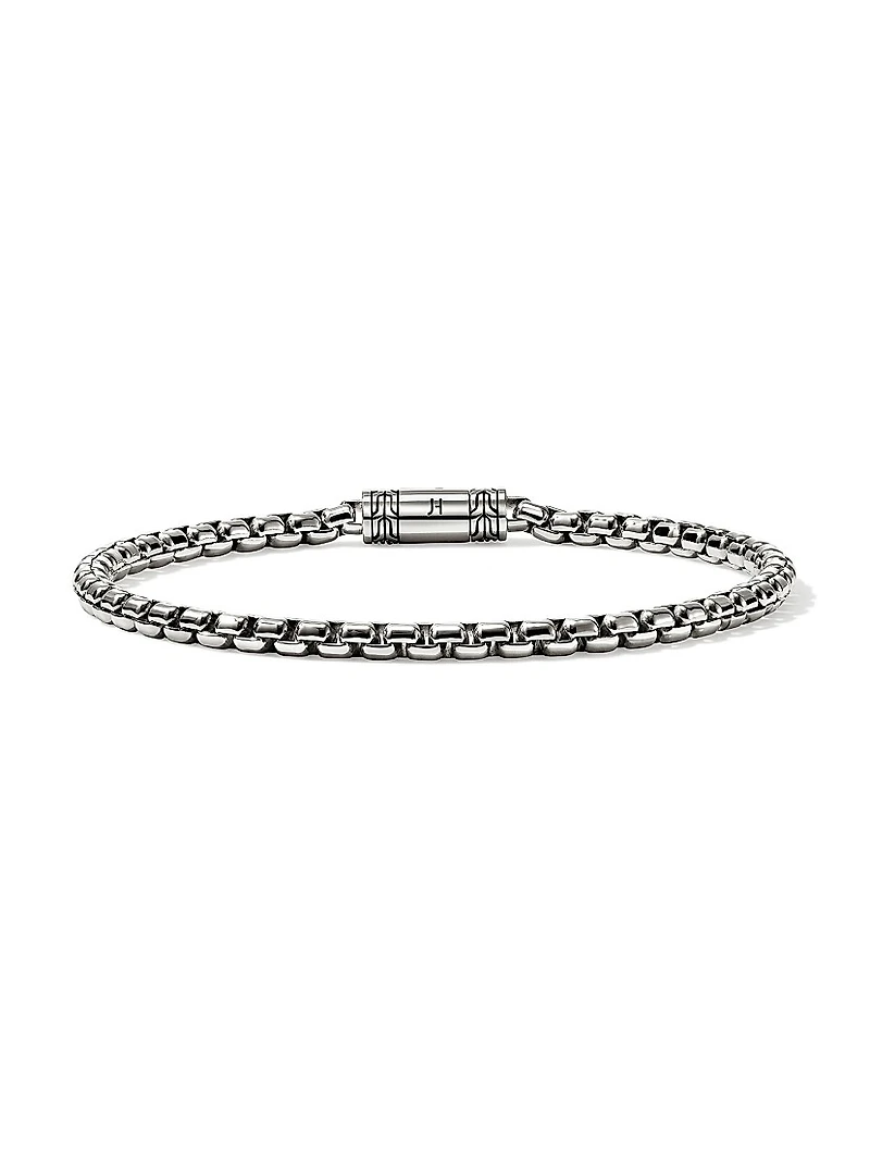 Blackened Sterling Silver Box Chain Bracelet/3.7MM