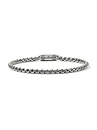 Blackened Sterling Silver Box Chain Bracelet/3.7MM