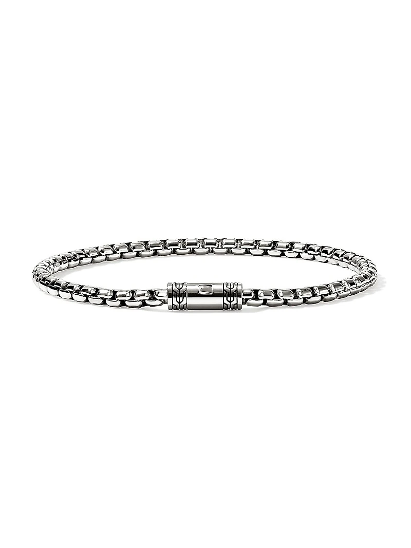 Blackened Sterling Silver Box Chain Bracelet/3.7MM