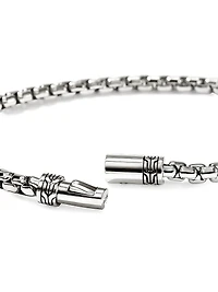Blackened Sterling Silver Box Chain Bracelet/3.7MM