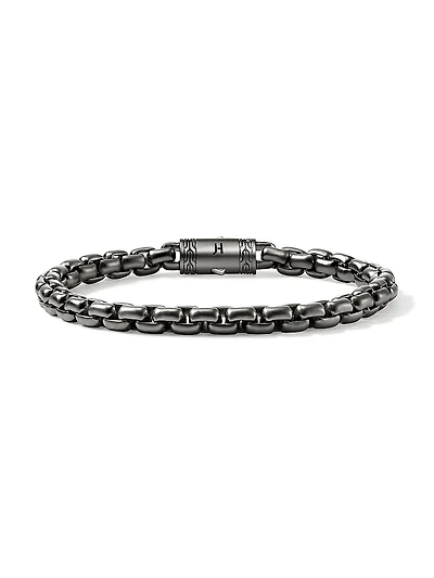 Sterling Silver Box-Chain Bracelet/6MM