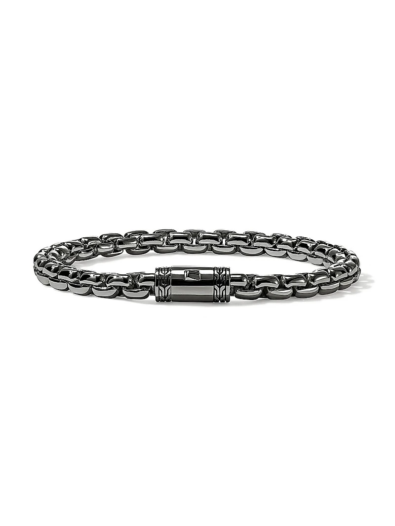 Sterling Silver Box-Chain Bracelet/6MM
