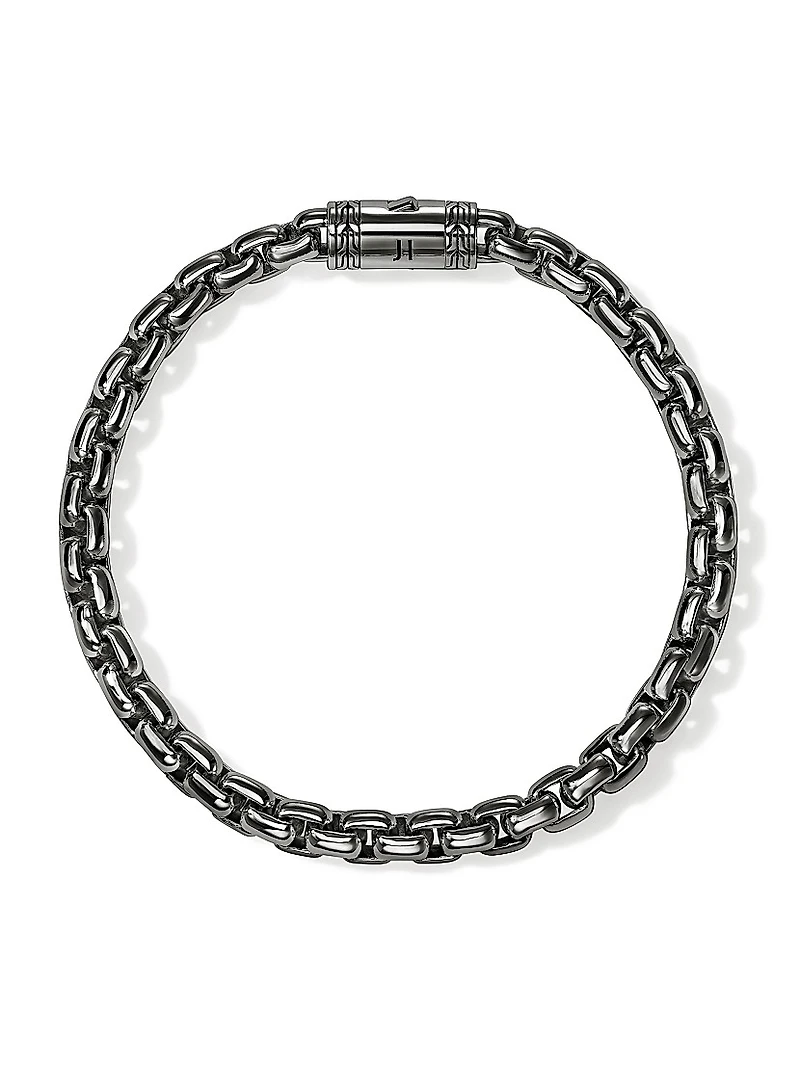 Sterling Silver Box-Chain Bracelet/6MM