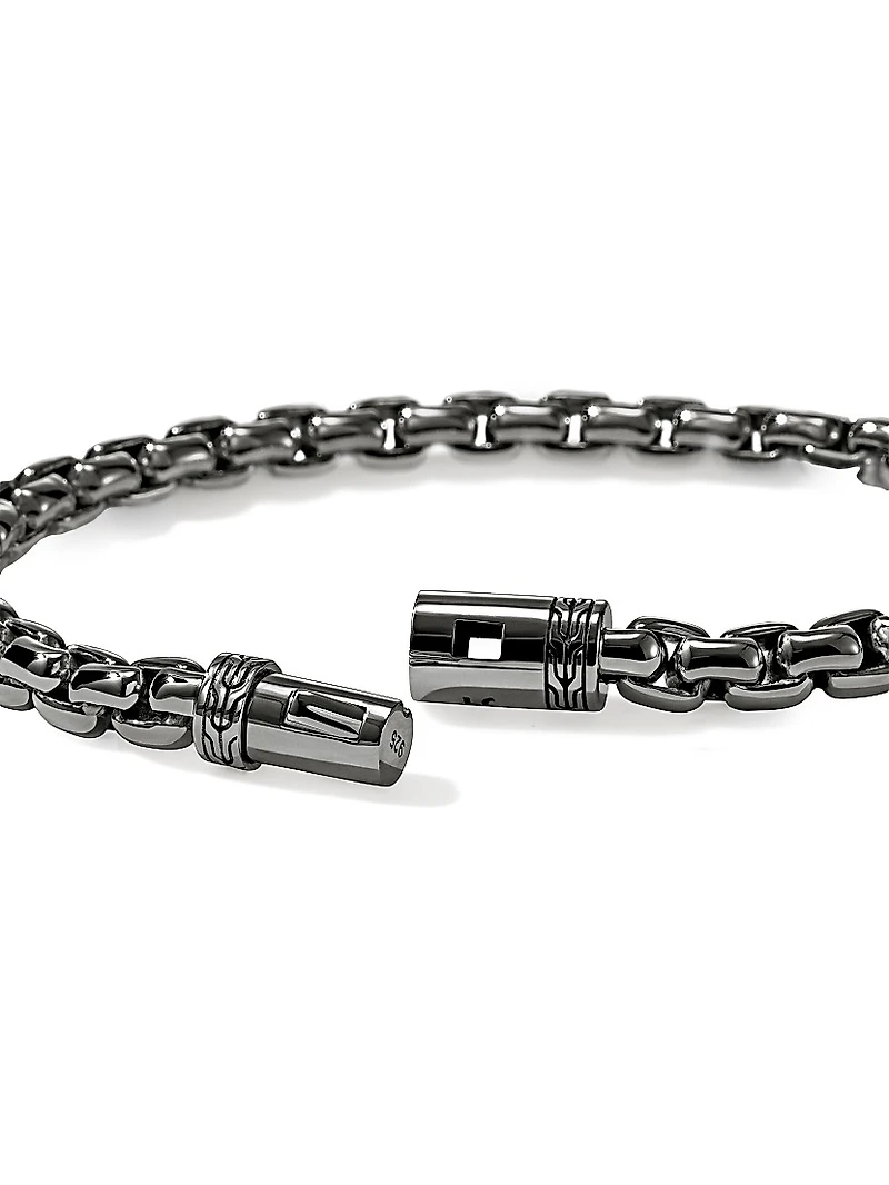 Sterling Silver Box-Chain Bracelet/6MM