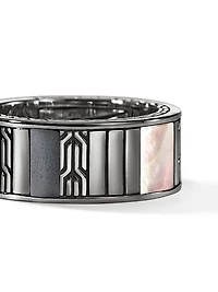 Carved Chain Sterling Silver & Multi-Stone Band