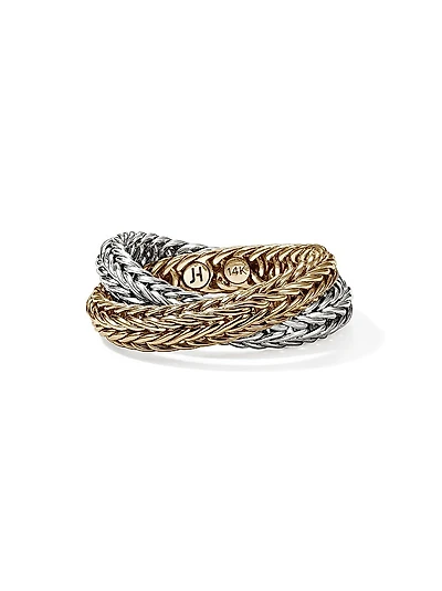 Kami 14K Yellow Gold & Sterling Silver Crossover Ring