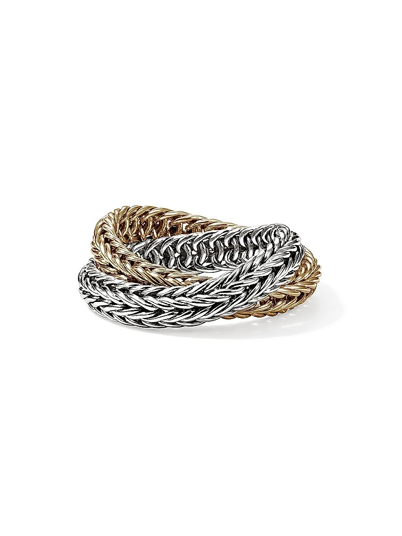 Kami 14K Yellow Gold & Sterling Silver Crossover Ring