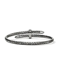 Spear Black-Rhodium-Plated Sterling Silver & 0.16 TCW Diamond Cuff