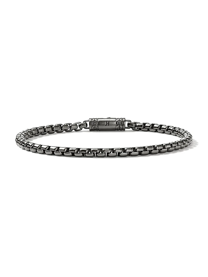 Sterling Silver Box Chain Bracelet/3.7MM