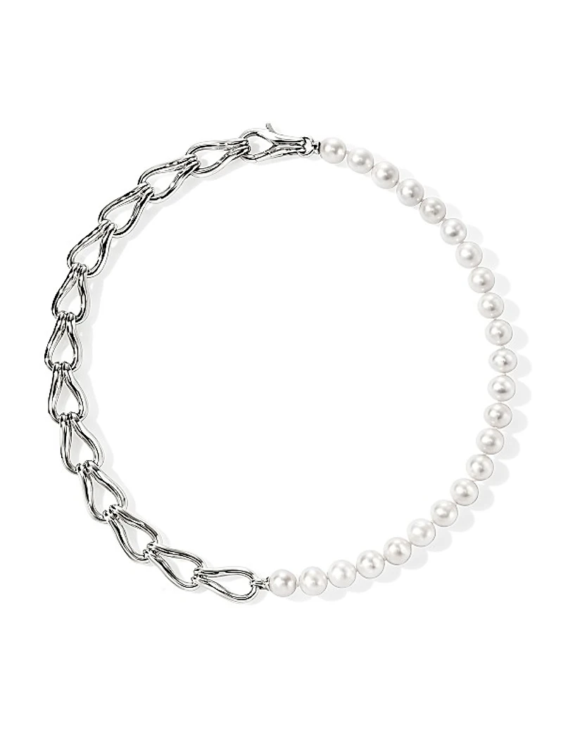 Surf Sterling Silver & Cultured Freshwater Pearl Necklace