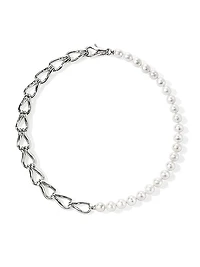 Surf Sterling Silver & Cultured Freshwater Pearl Necklace