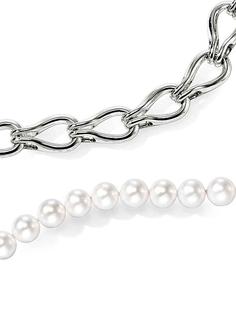 Surf Sterling Silver & Cultured Freshwater Pearl Necklace