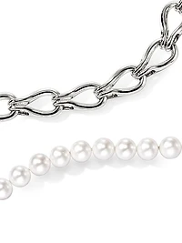 Surf Sterling Silver & Cultured Freshwater Pearl Necklace