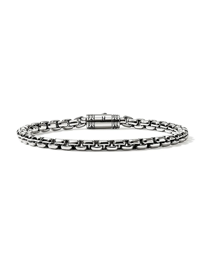 Blackened Sterling Silver Box Chain Bracelet/4.8MM