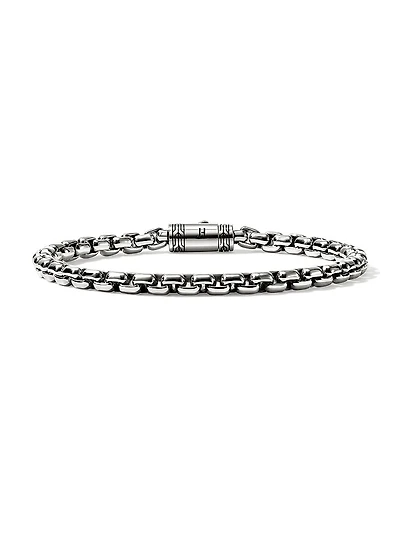 Blackened Sterling Silver Box Chain Bracelet/4.8MM