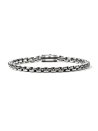 Blackened Sterling Silver Box Chain Bracelet/4.8MM