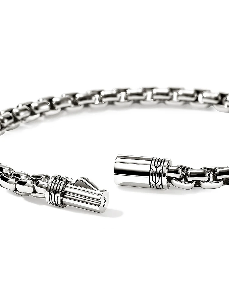 Blackened Sterling Silver Box Chain Bracelet/4.8MM
