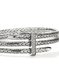 Spear Sterling Silver & TCW Diamond Cuff