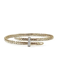Spear 14K Yellow Gold & 0.16 TCW Diamond Flexible Cuff