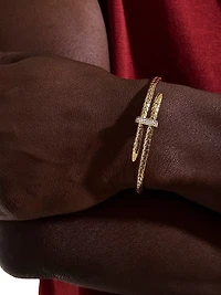 Spear 14K Yellow Gold & 0.16 TCW Diamond Flexible Cuff