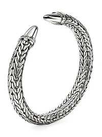 Spear Sterling Silver & TCW Diamond Flexible Cuff