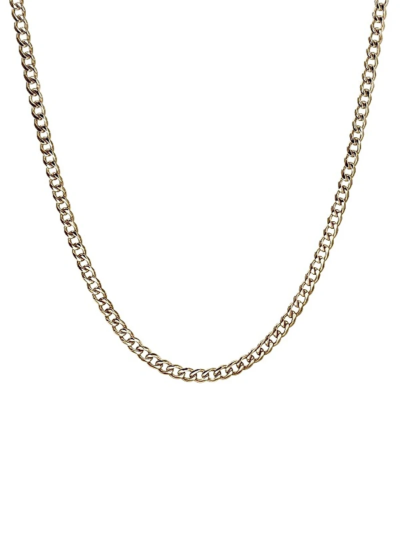 14K Yellow Gold Curb Chain Necklace