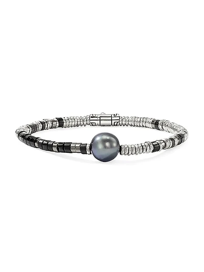 Sterling Silver & Mixed-Media Beaded Bracelet