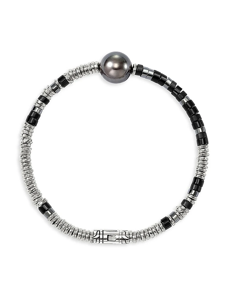 Sterling Silver & Mixed-Media Beaded Bracelet