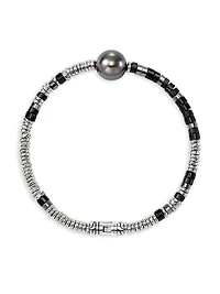 Sterling Silver & Mixed-Media Beaded Bracelet