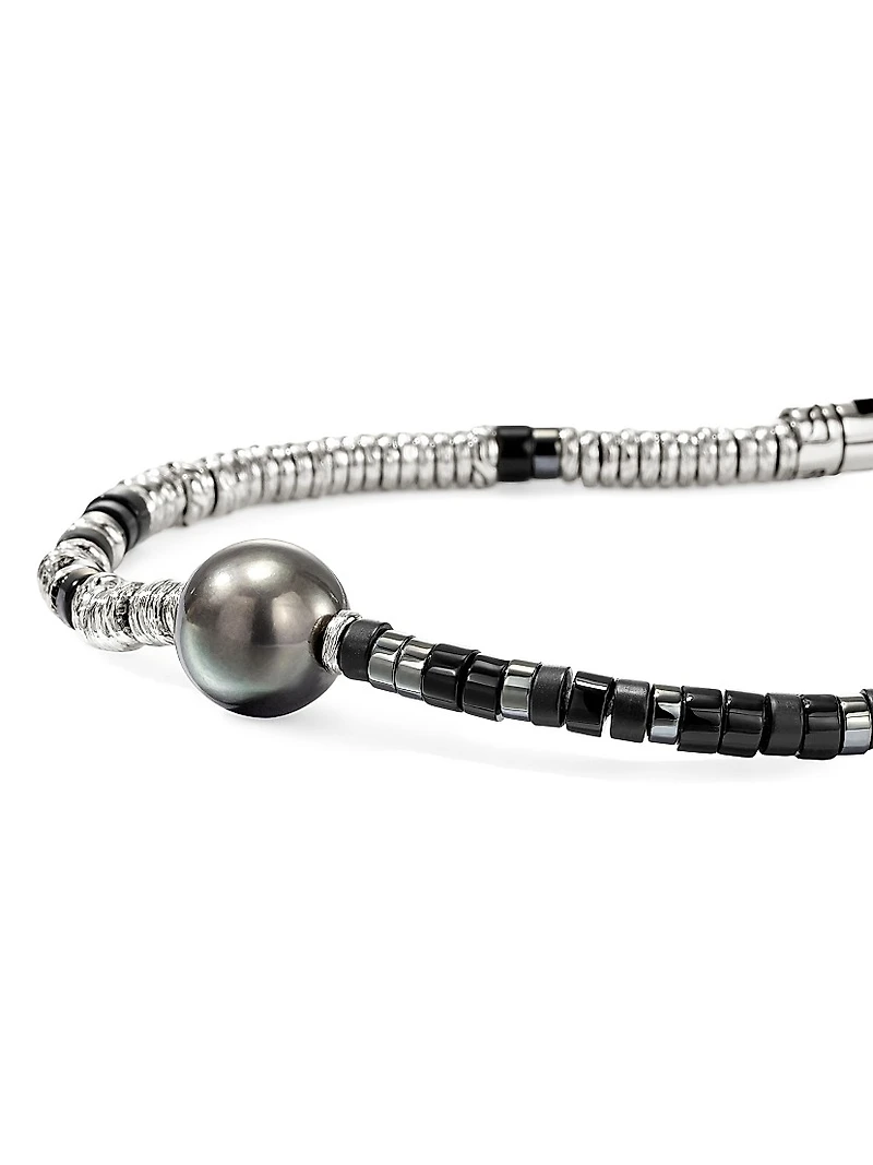 Sterling Silver & Mixed-Media Beaded Bracelet