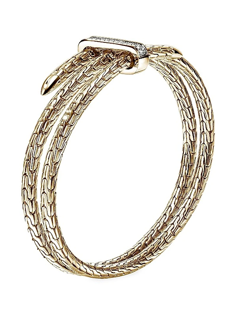 Spear 14K Yellow Gold & 0.23 TCW Diamond Flexible Cuff