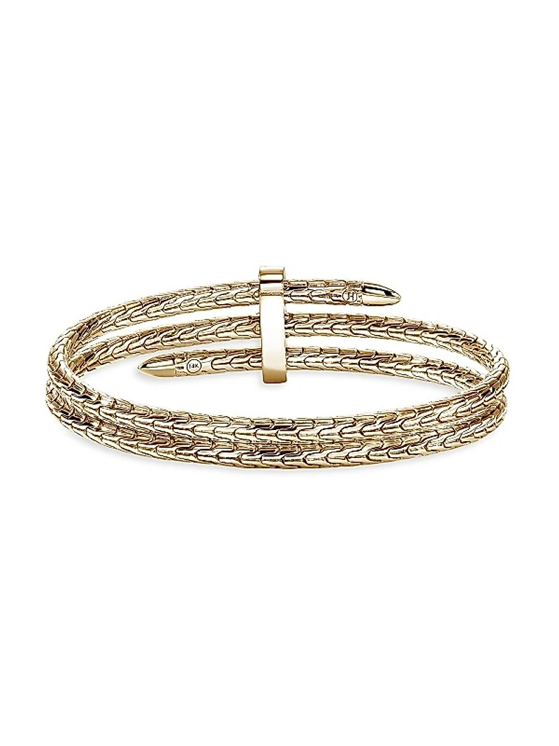 Spear 14K Yellow Gold & 0.23 TCW Diamond Flexible Cuff