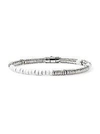 Sterling Silver & Enamel Heishi Beaded Bracelet