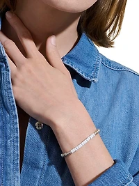 Sterling Silver & Enamel Heishi Beaded Bracelet