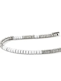 Sterling Silver & Enamel Heishi Beaded Bracelet