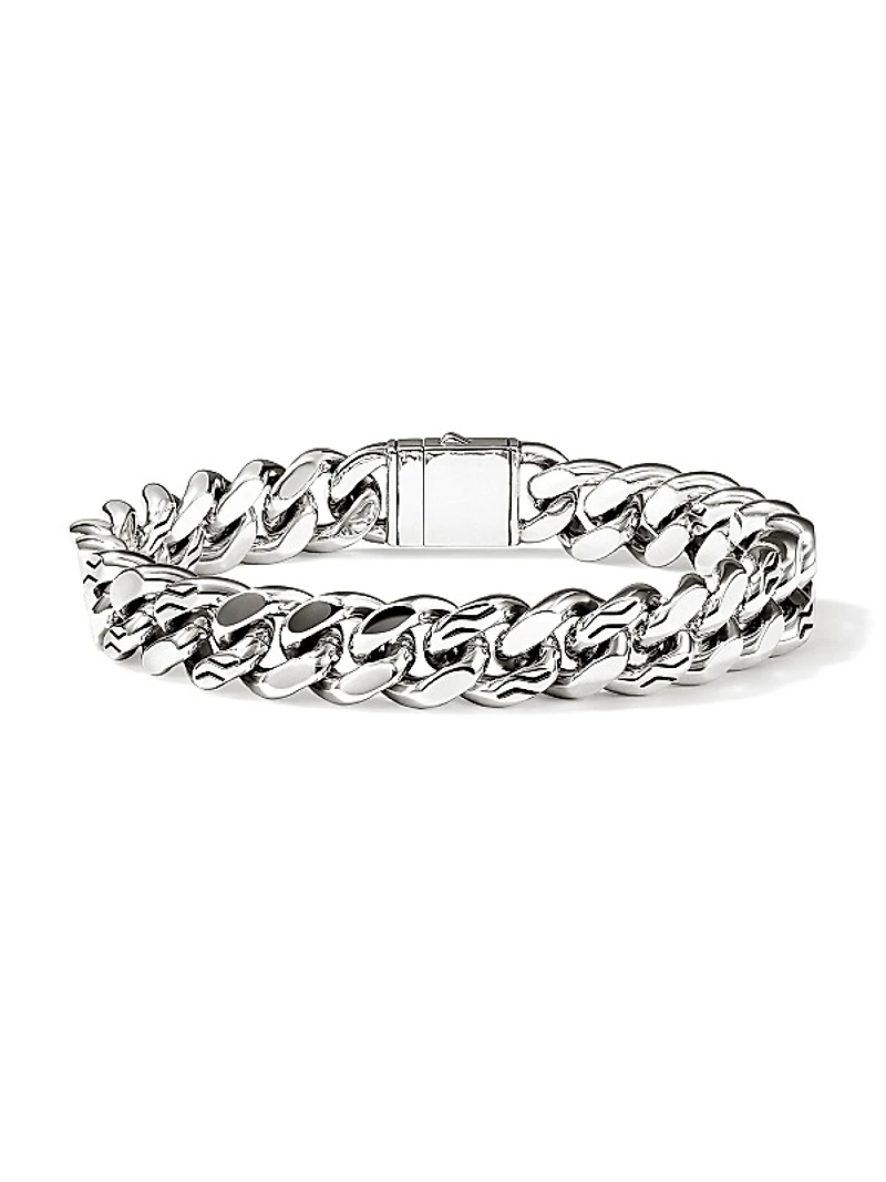 Sterling Silver Curb-Chain Bracelet/11MM