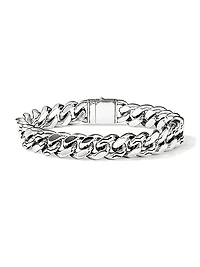 Sterling Silver Curb-Chain Bracelet/11MM