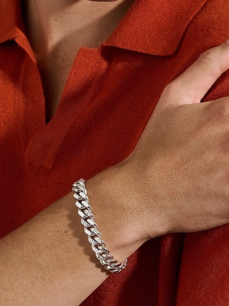 Sterling Silver Curb-Chain Bracelet/11MM
