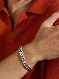 Sterling Silver Curb-Chain Bracelet/11MM