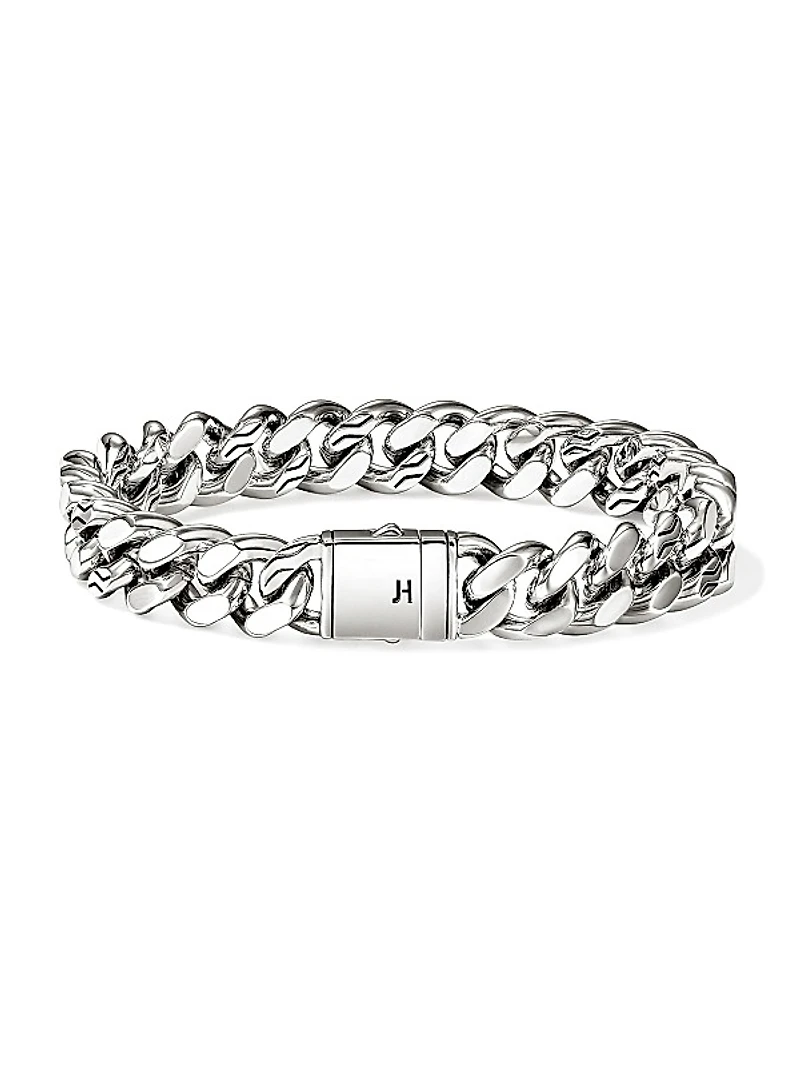 Sterling Silver Curb-Chain Bracelet/11MM