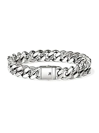 Sterling Silver Curb-Chain Bracelet/11MM