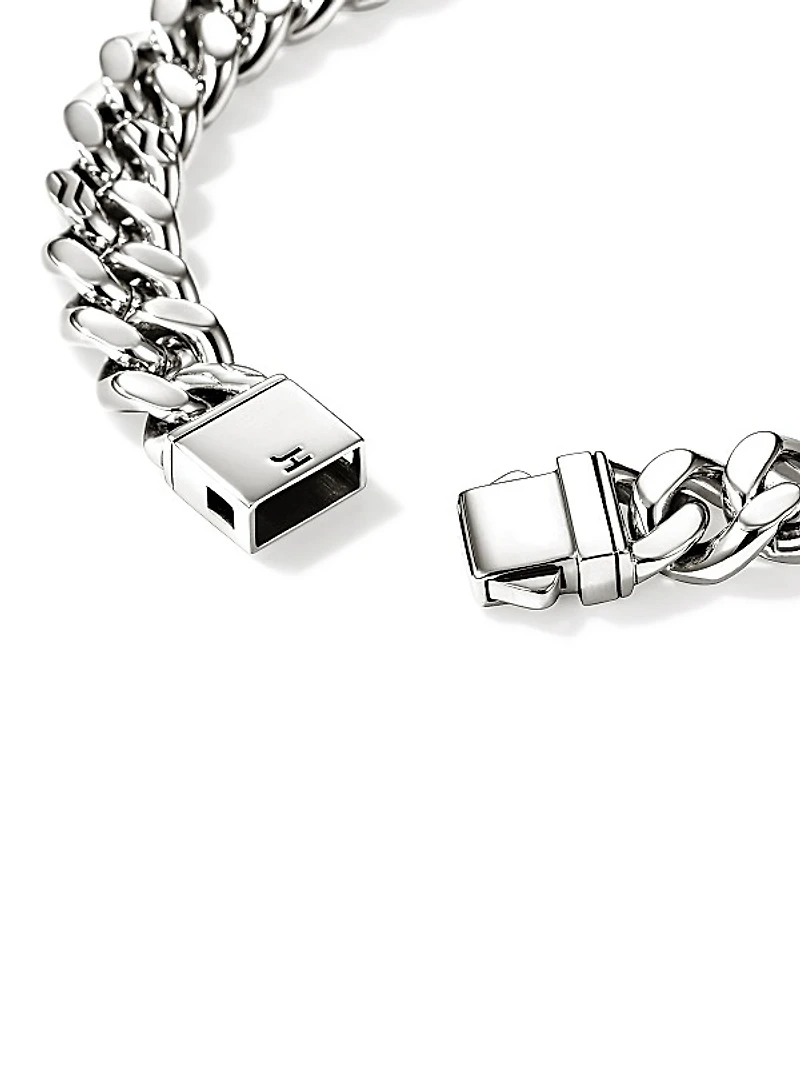 Sterling Silver Curb-Chain Bracelet/11MM