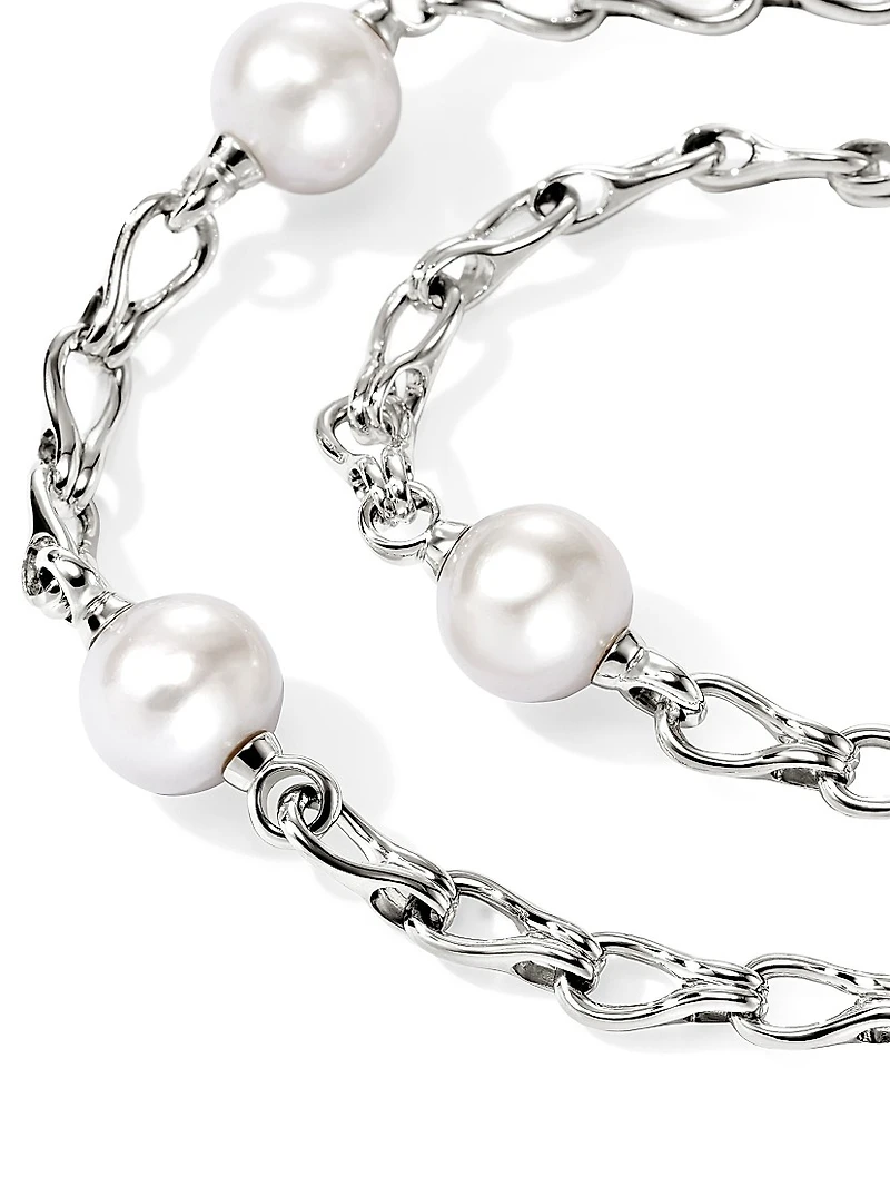 Surf Sterling Silver & Cultured Freshwater Pearl Wrap Bracelet