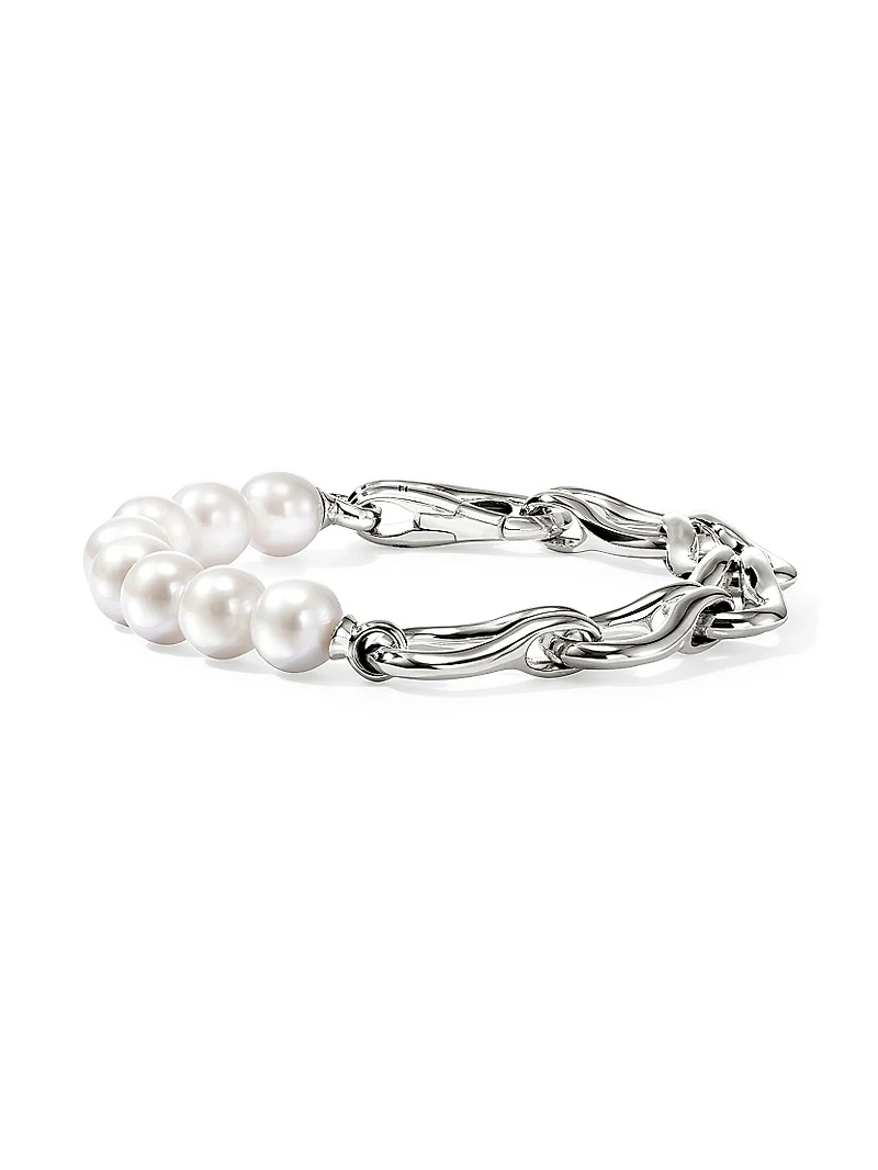 Surf Sterling Silver & Cultured Freshwater Pearl Bracelet