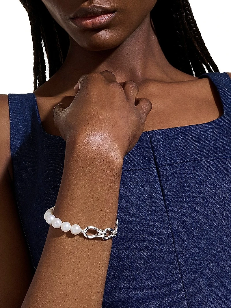 Surf Sterling Silver & Cultured Freshwater Pearl Bracelet