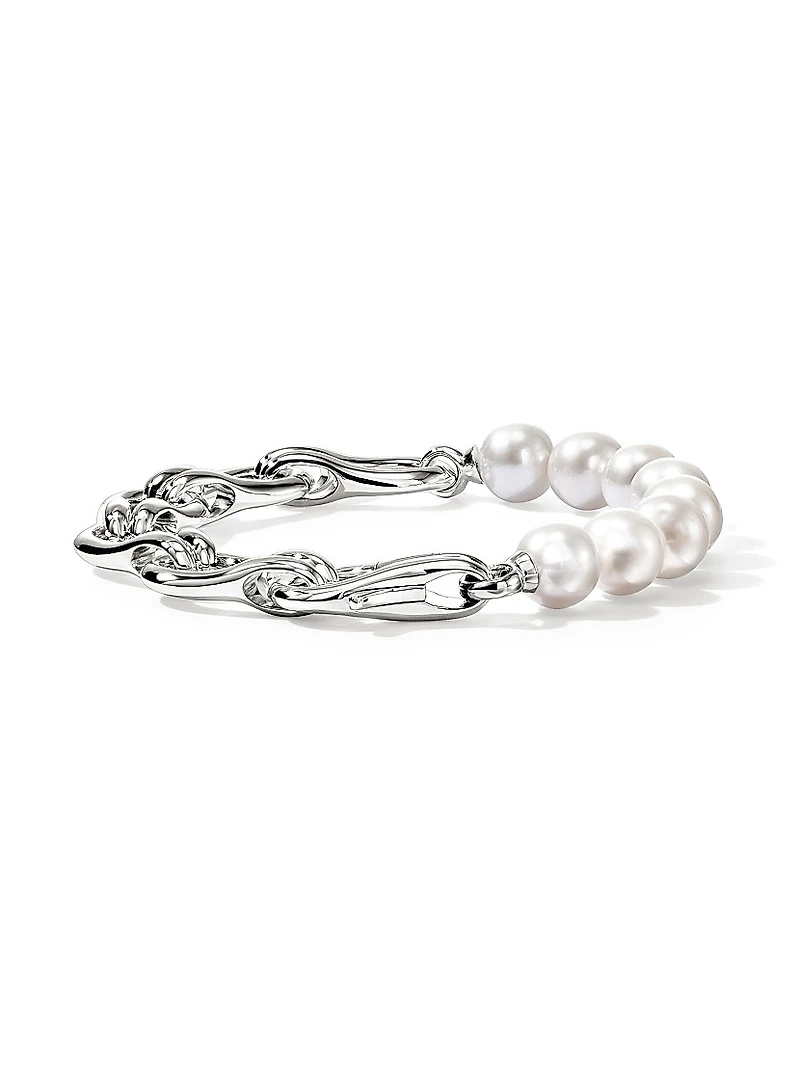 Surf Sterling Silver & Cultured Freshwater Pearl Bracelet